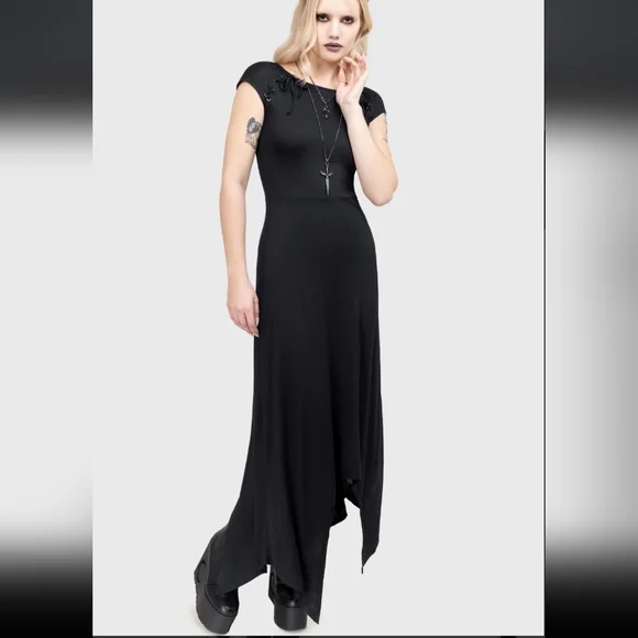 Killstar Black Asymmetrical Dress - Picture 4 of 7